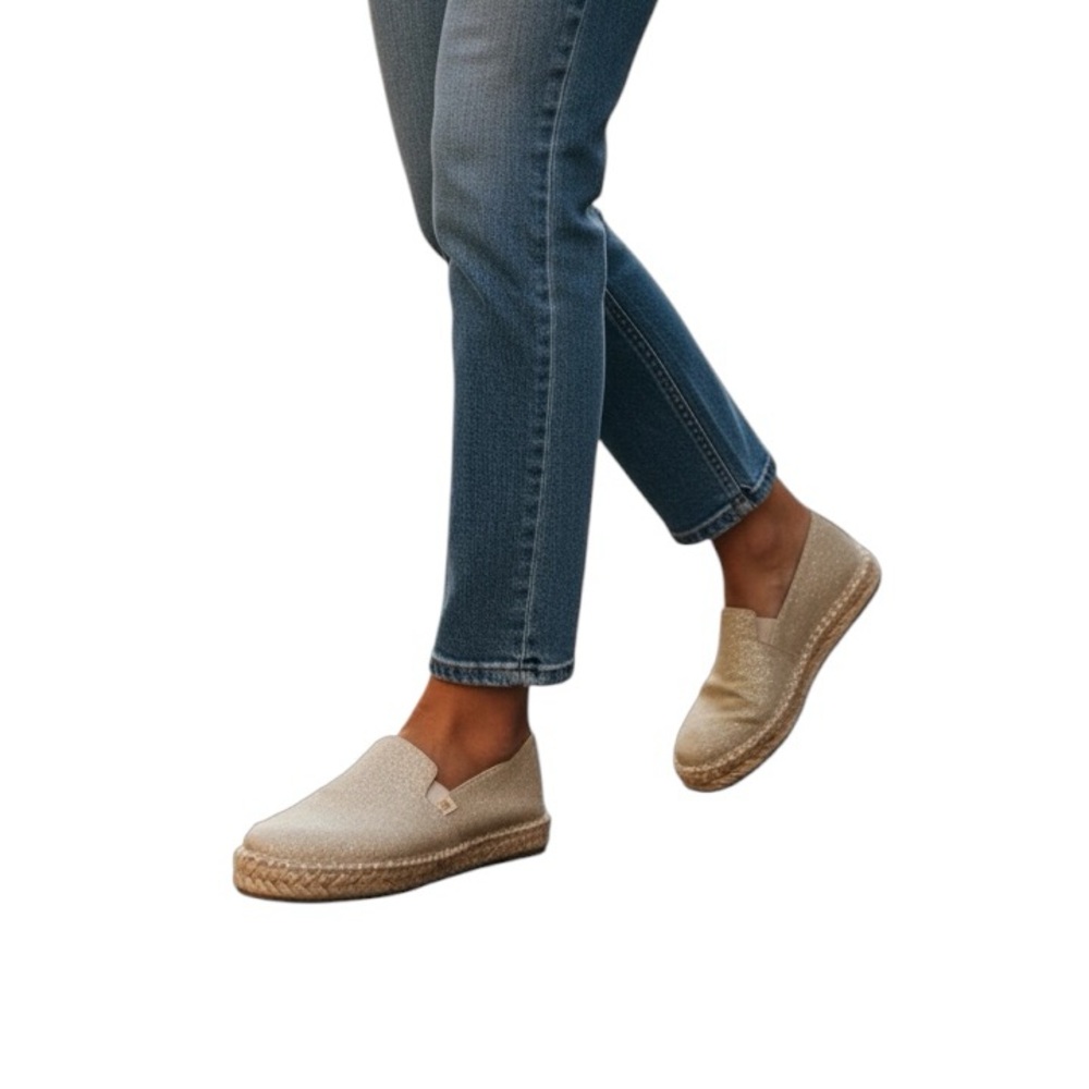 Joie “Cara” Metallic Espardille slip on shoes